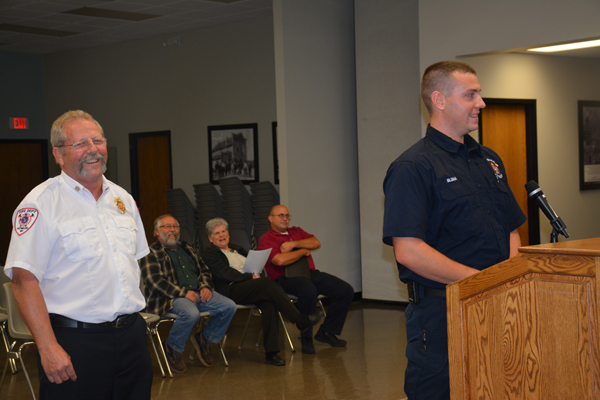 Howard fire chief introduces new employee