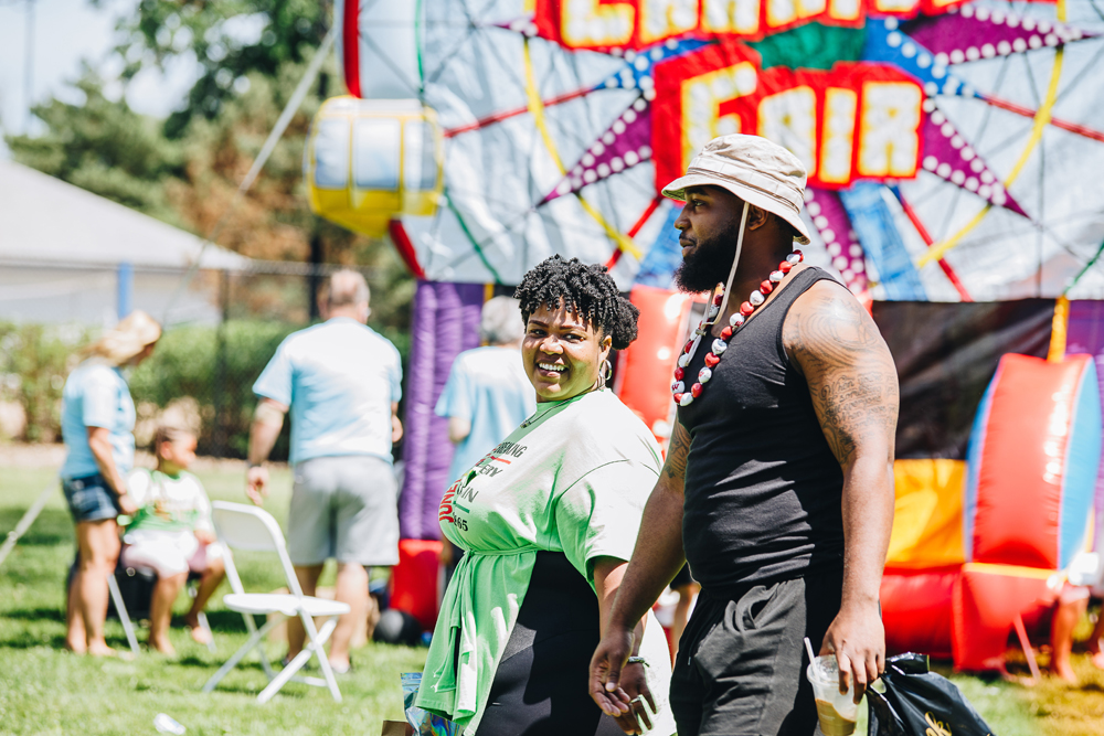 Two people at a Juneteenth celebration