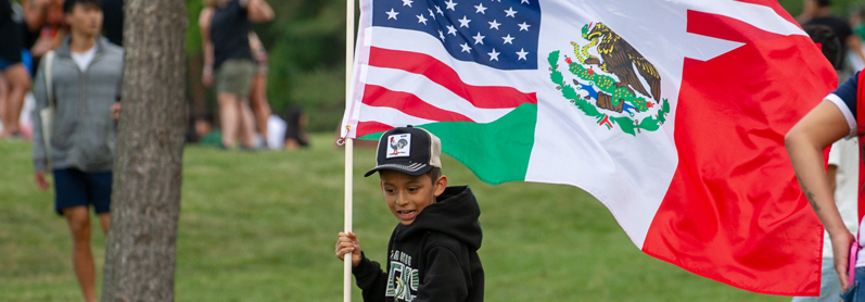 Child with a flag