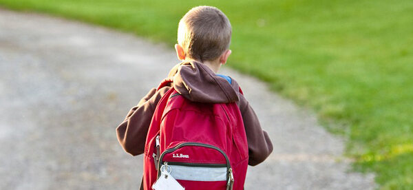 Stock photo of a child with a backpack