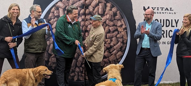 Representative from Vital Essentials, the City of Green Bay and On Broadway, Inc. -- and their dogs -- gathered to celebrate the opening of the Vital Essentials Dog Park last week with a ribbon-cutting ceremony.