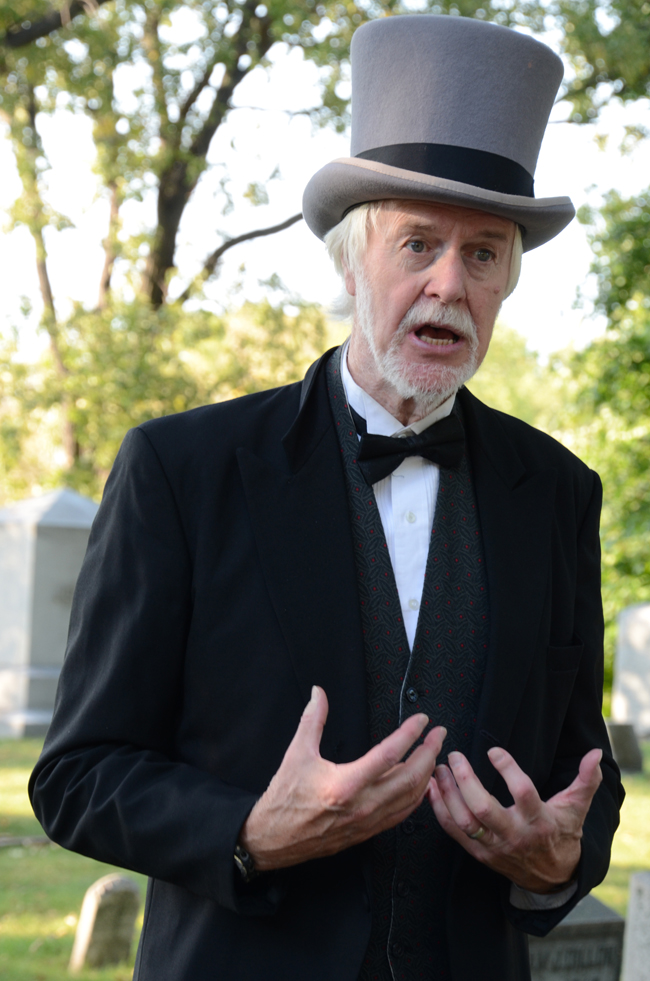 Stu Smith brings Daniel Whitney to life during a cemetery walk