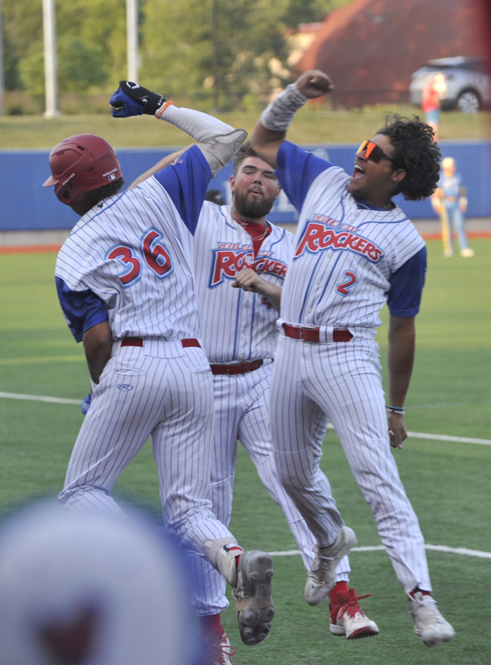 Mateo Matthews (36) celebrating with his team after smashing a home run in the 2023 season