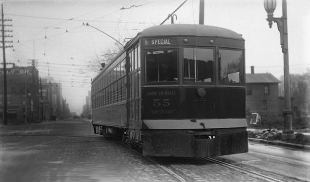 Vintage photo of a trolley